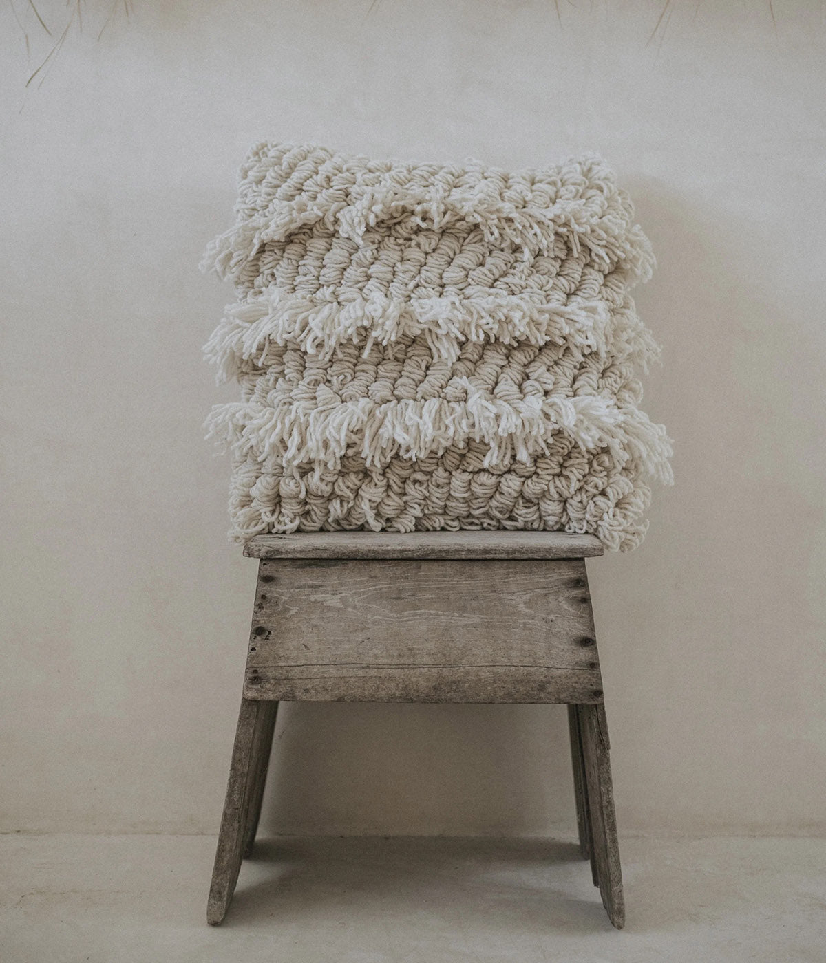 Looped Wool Throw Pillow, 20" x 20"