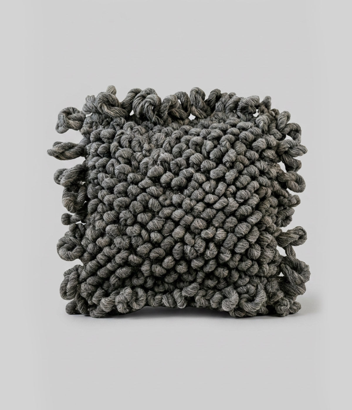 Chunky Loop Wool Throw Pillow, Charcoal 25" x 25"