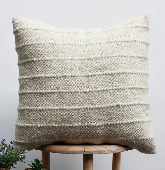 Cord Stripe Wool Throw Pillow, 20" x 20"