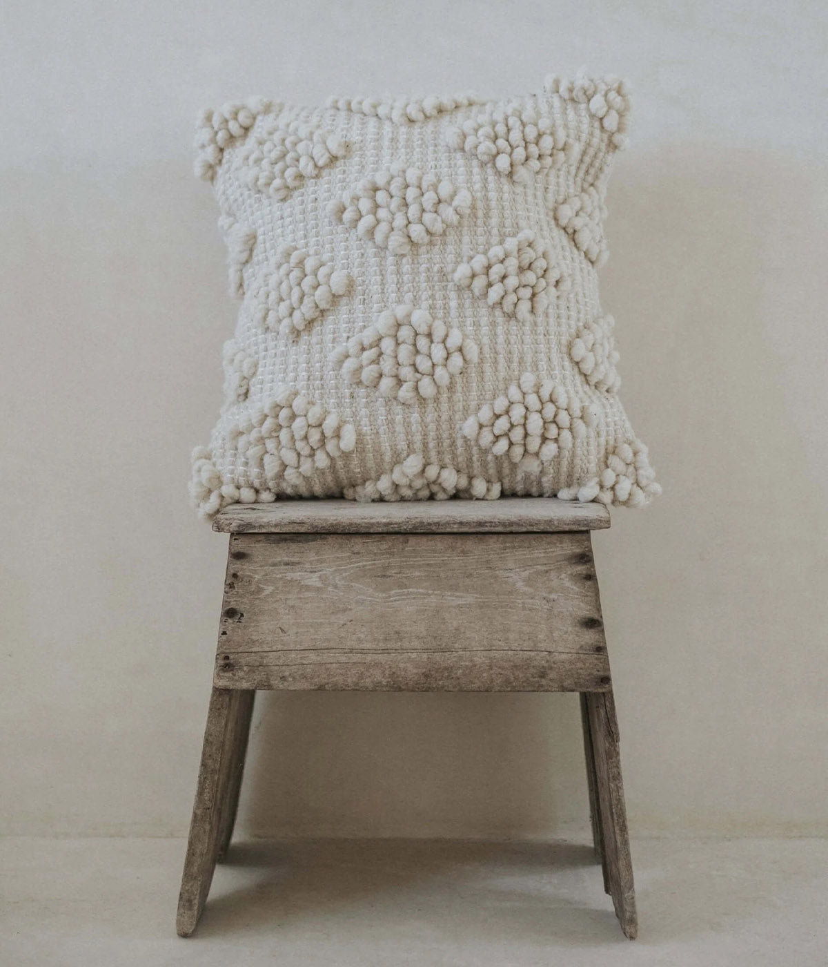 Diamond Weave Wool Throw Pillow, 19.5" x 19.5"
