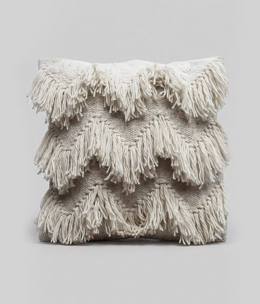Fringe Wool Throw Pillow, 20" x 20"
