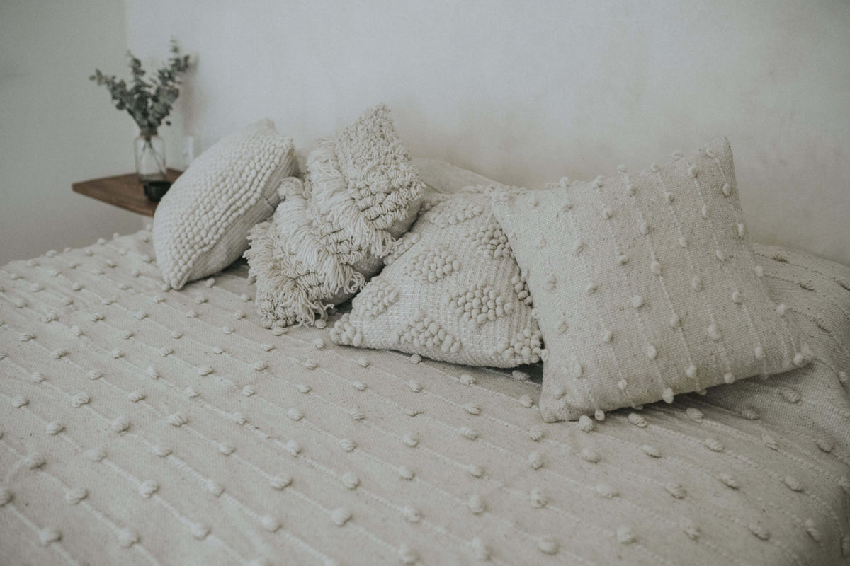 Dot Weave Wool Throw Pillow, 19.5" x 19.5"